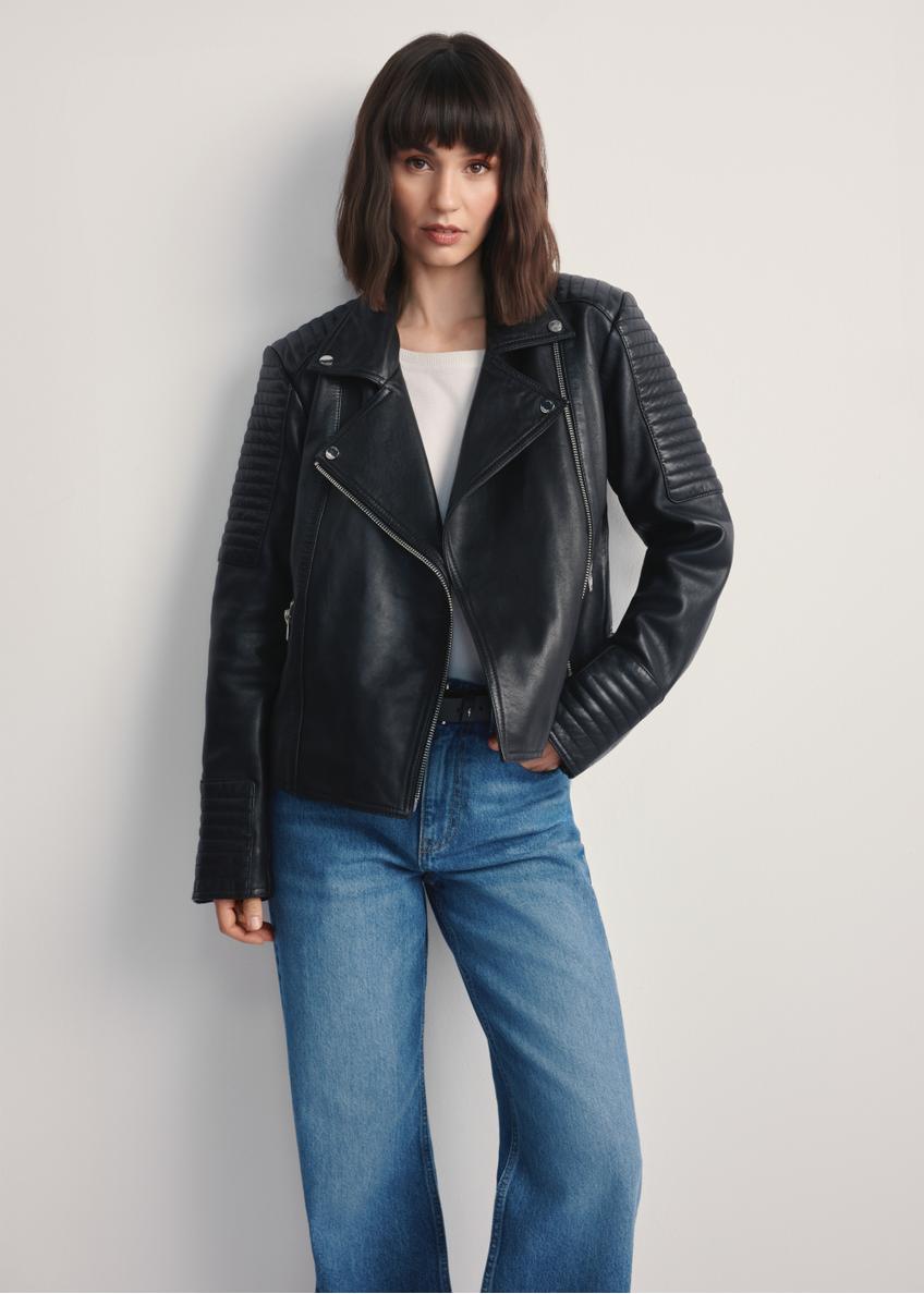 Black women's leather jacket KURDS-0560-3943(Z25)