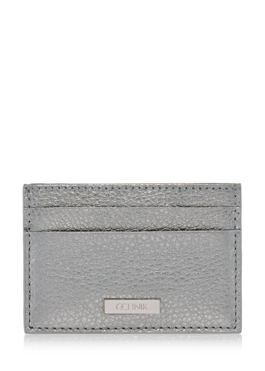 Silver leather card case PORES-0835-92(W23)-05