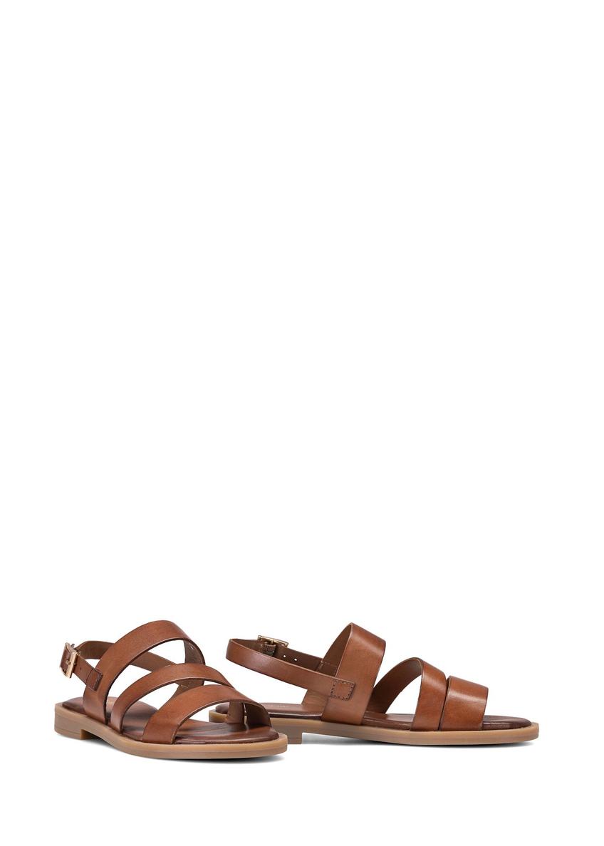 Women's leather sandals in cognac color BUTYD-1152-1F(W26)