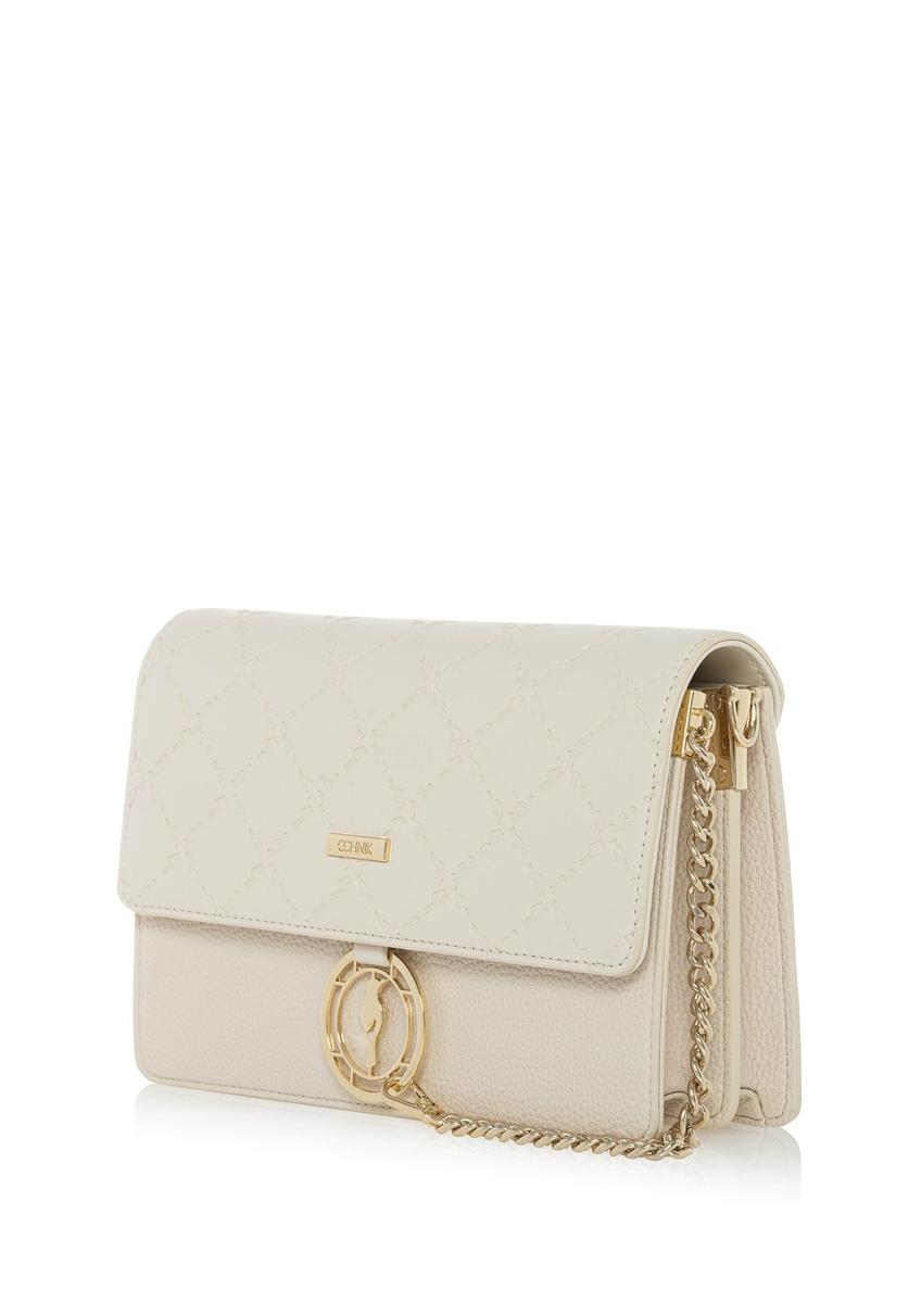 Cream women's handbag with monogram TOREC-0536B-12(W25)