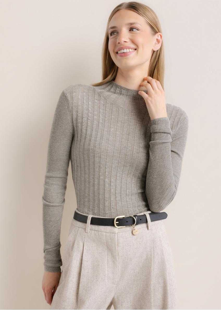 Light gray women's cashmere sweater SWEDT-0288-9B(Z26)