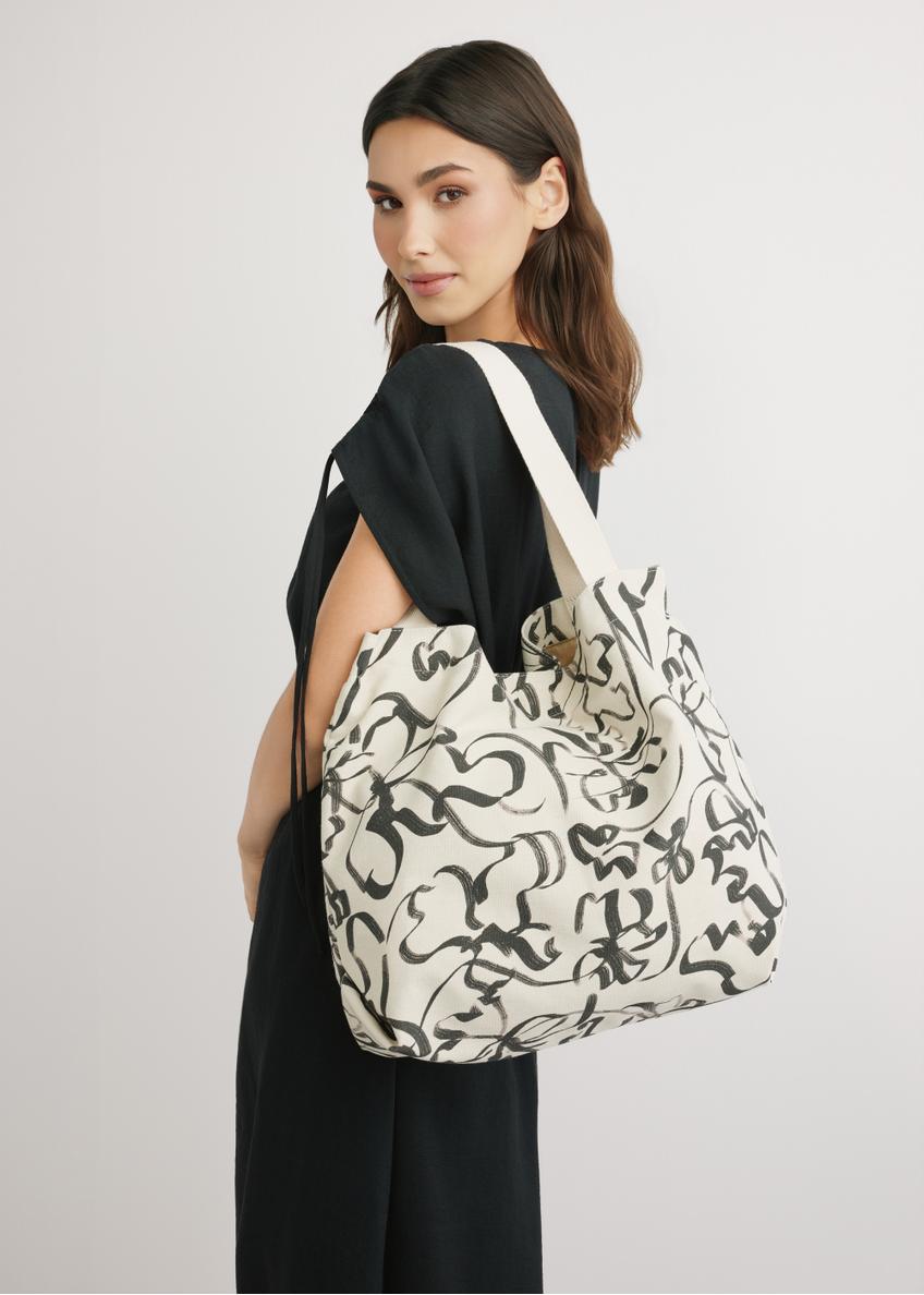 Women's cotton bag with flowers TOREN-0289-1P(W26)