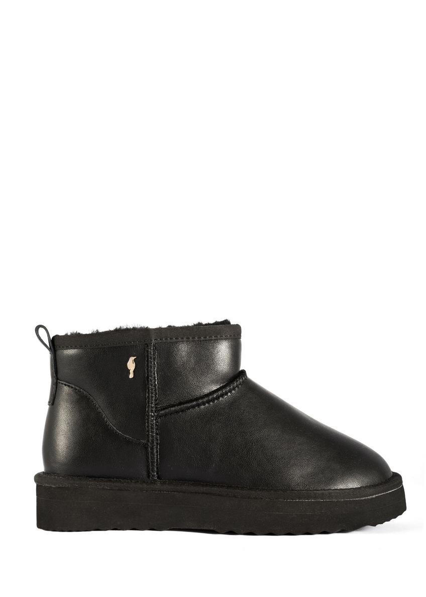 Black leather women's snow boots BUTYD-1219-99(Z25)