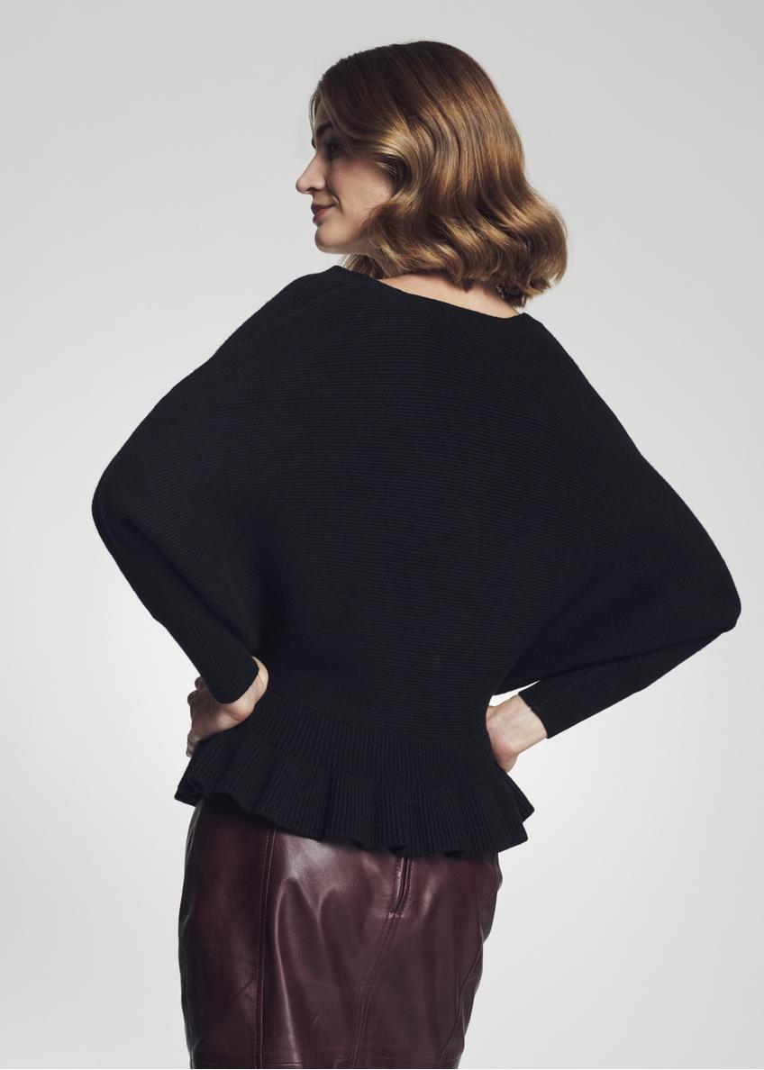 Black women's waist sweater SWEDT-0126-99(Z22)