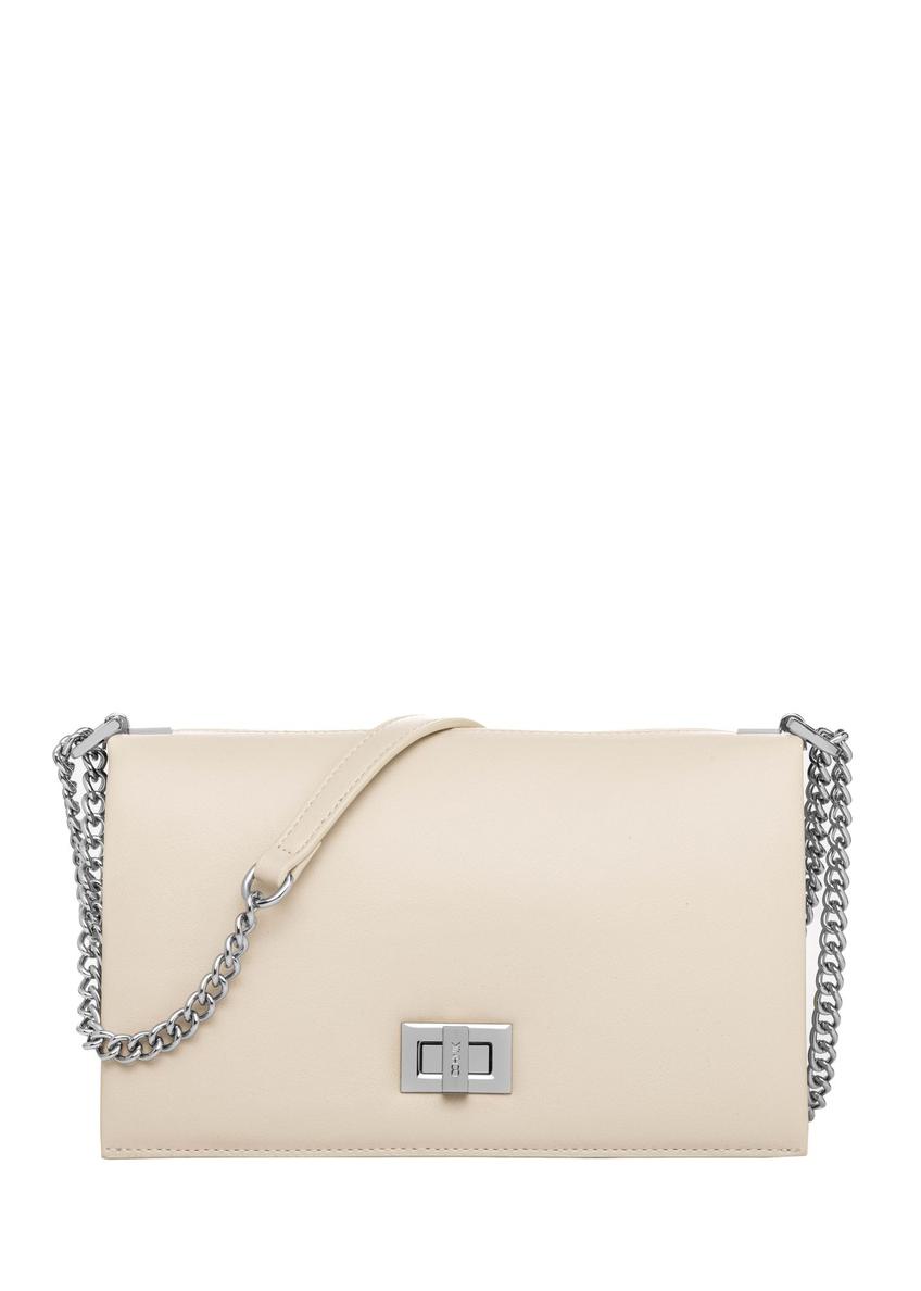 Cream small women's handbag TOREC-1282-0B(Z26) - front product view, on white background.