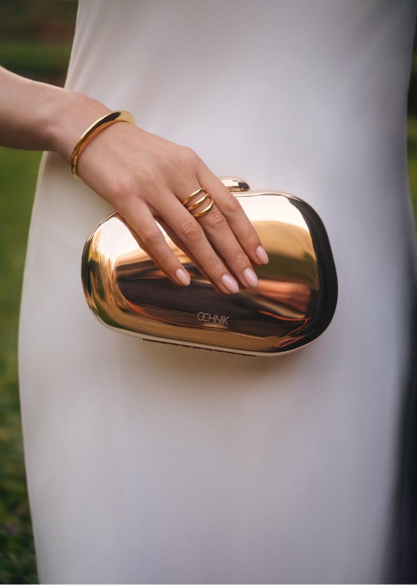 Gold oval small women's handbag TOREC-1211-2X(W26)