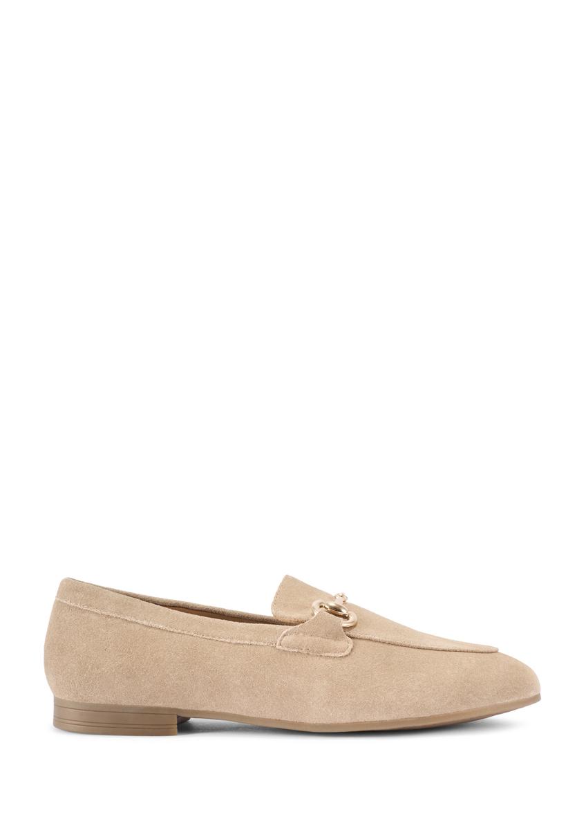 Beige suede women's moccasins BUTYD-1257-1B(W26)