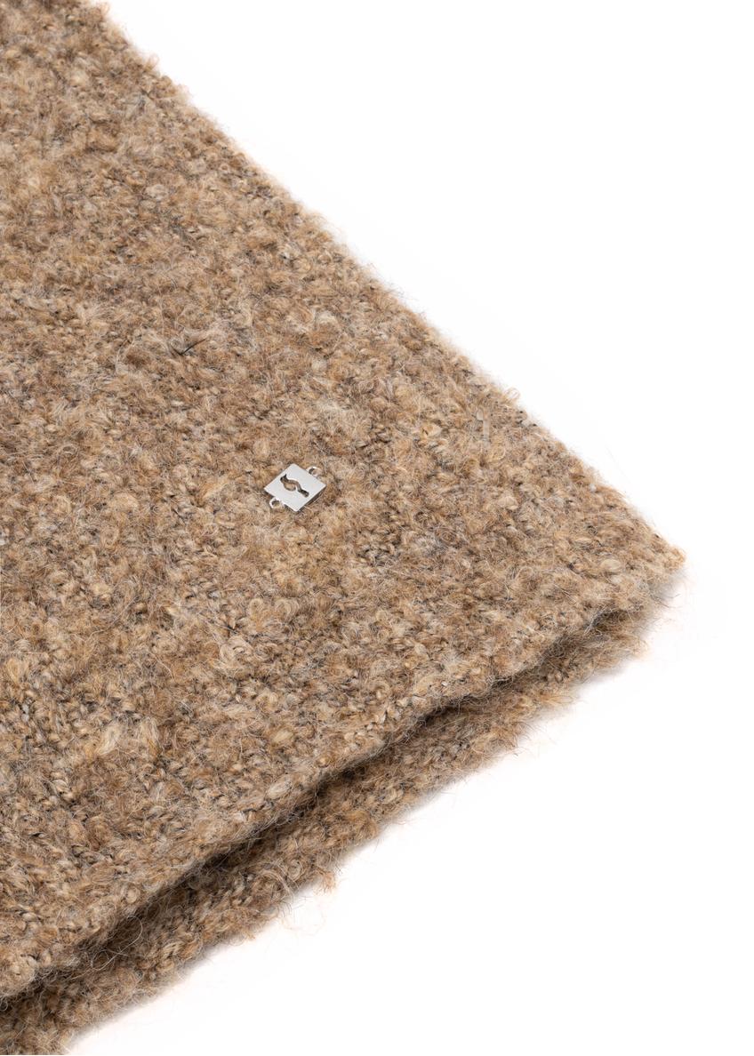 Light brown women's scarf with wool SZADT-0224-1G(Z26)