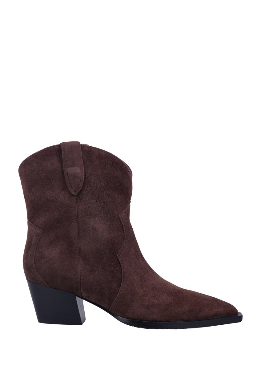 Women's suede cowboy boots BUTYD-1323-1I(Z26), side view of the product on a white background.