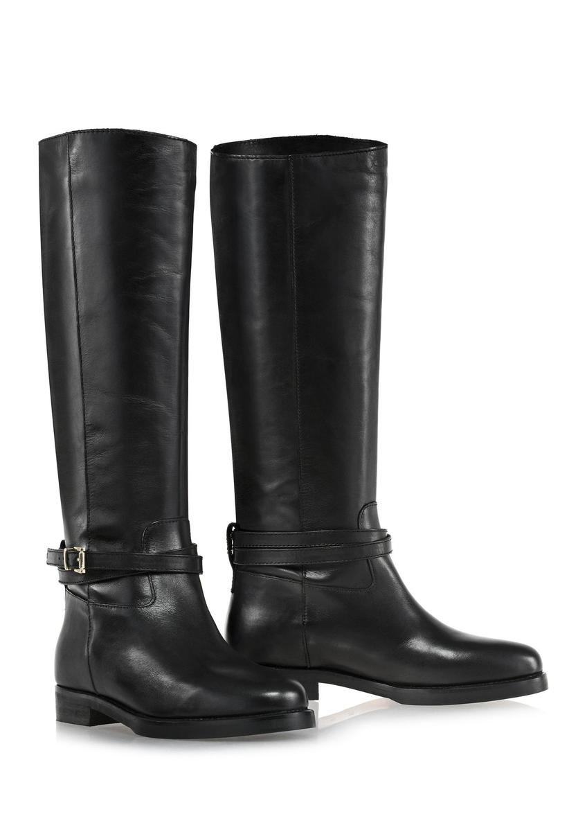 Black leather women's riding boots BUTYD-1089-99(Z24)