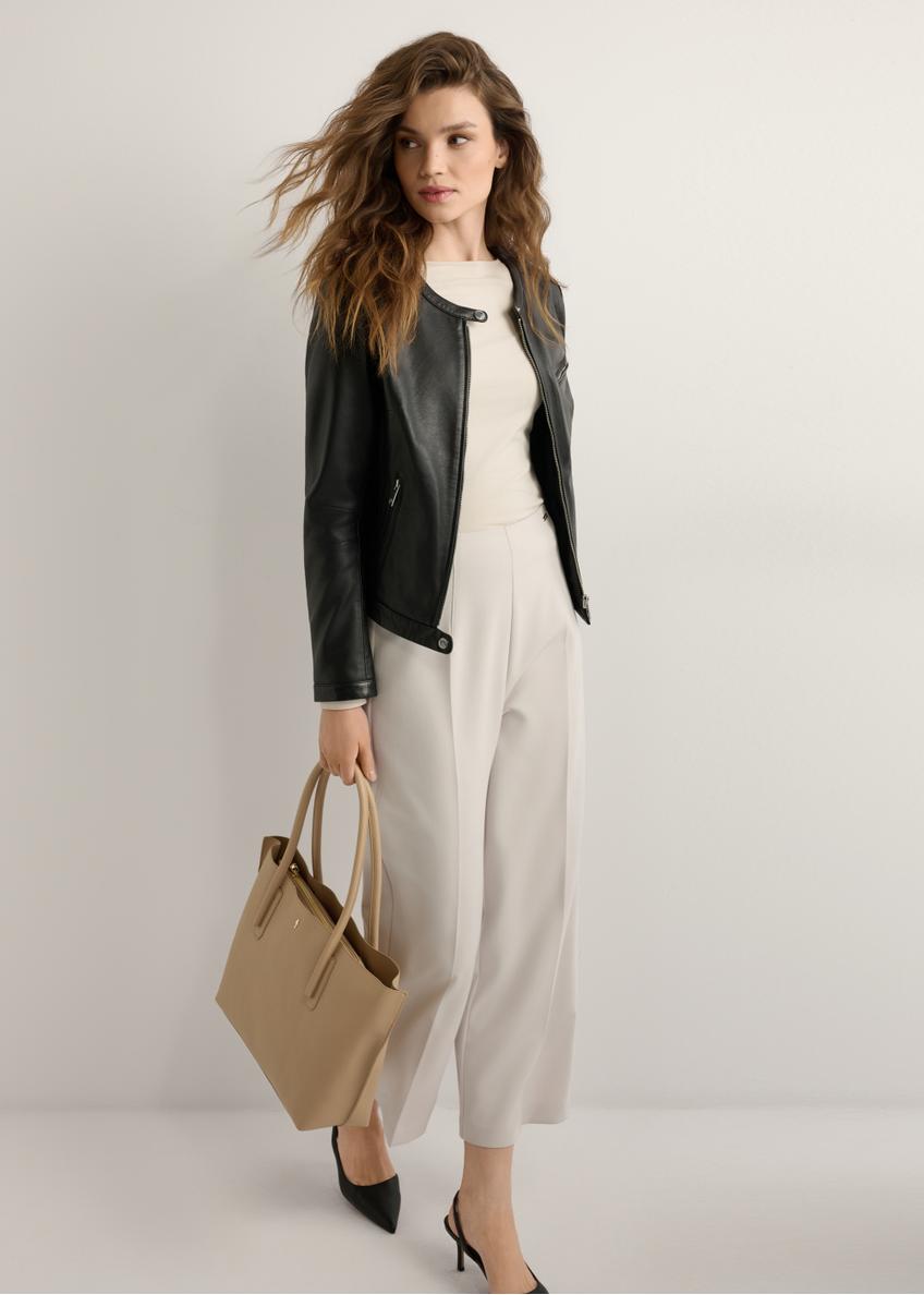 Dark beige women's shopper bag TOREC-0938-1C(W26)