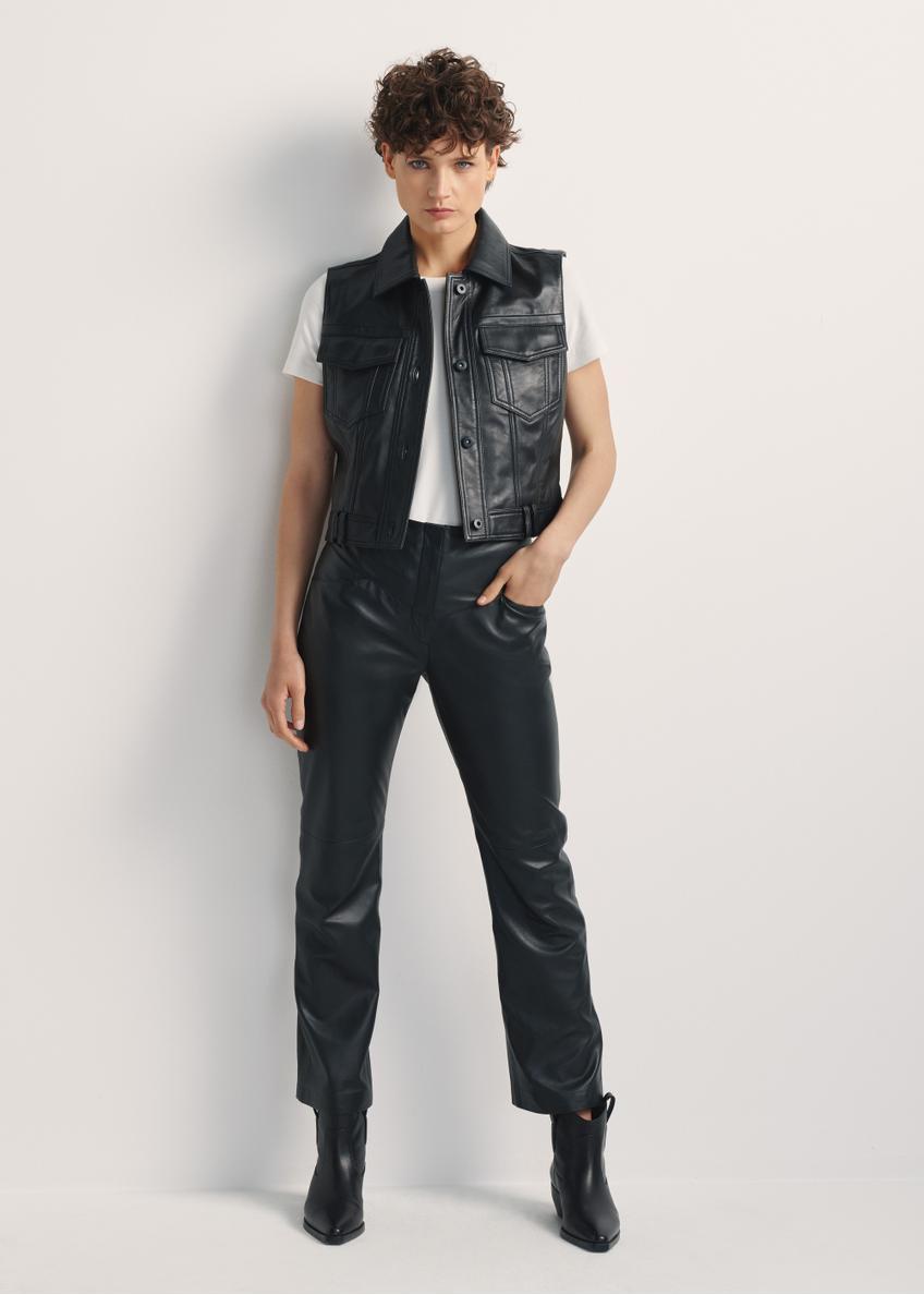 Women's leather vest KAMDS-0011-5491(Z25)