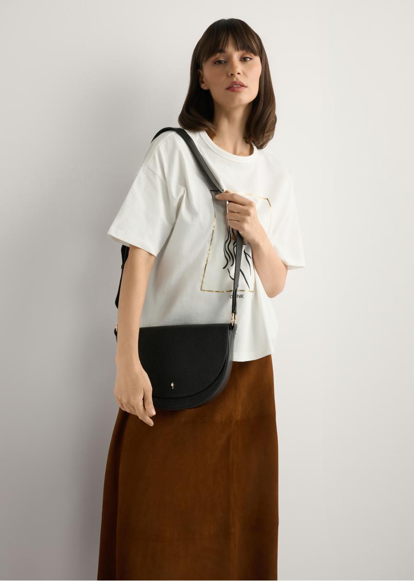 Black leather women's handbag TORES-0895D-99(Z25)