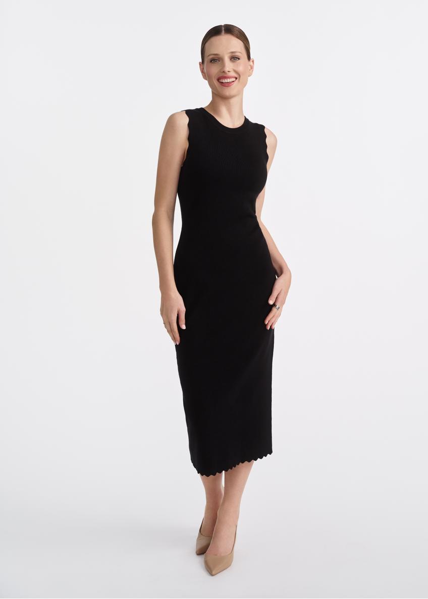 Black fitted midi dress SUKDT-0224-99(W25)-01