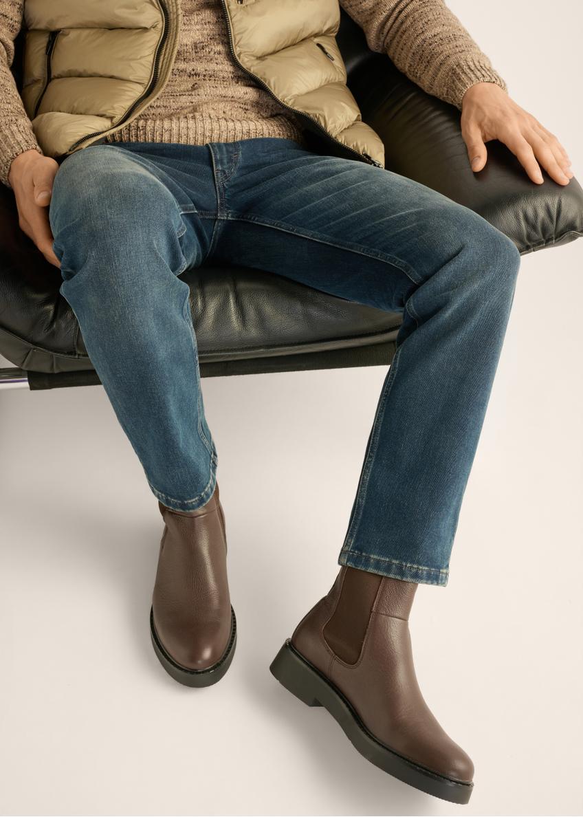 Dark brown leather men's Chelsea boots BUTYM-0462-1I(Z26)