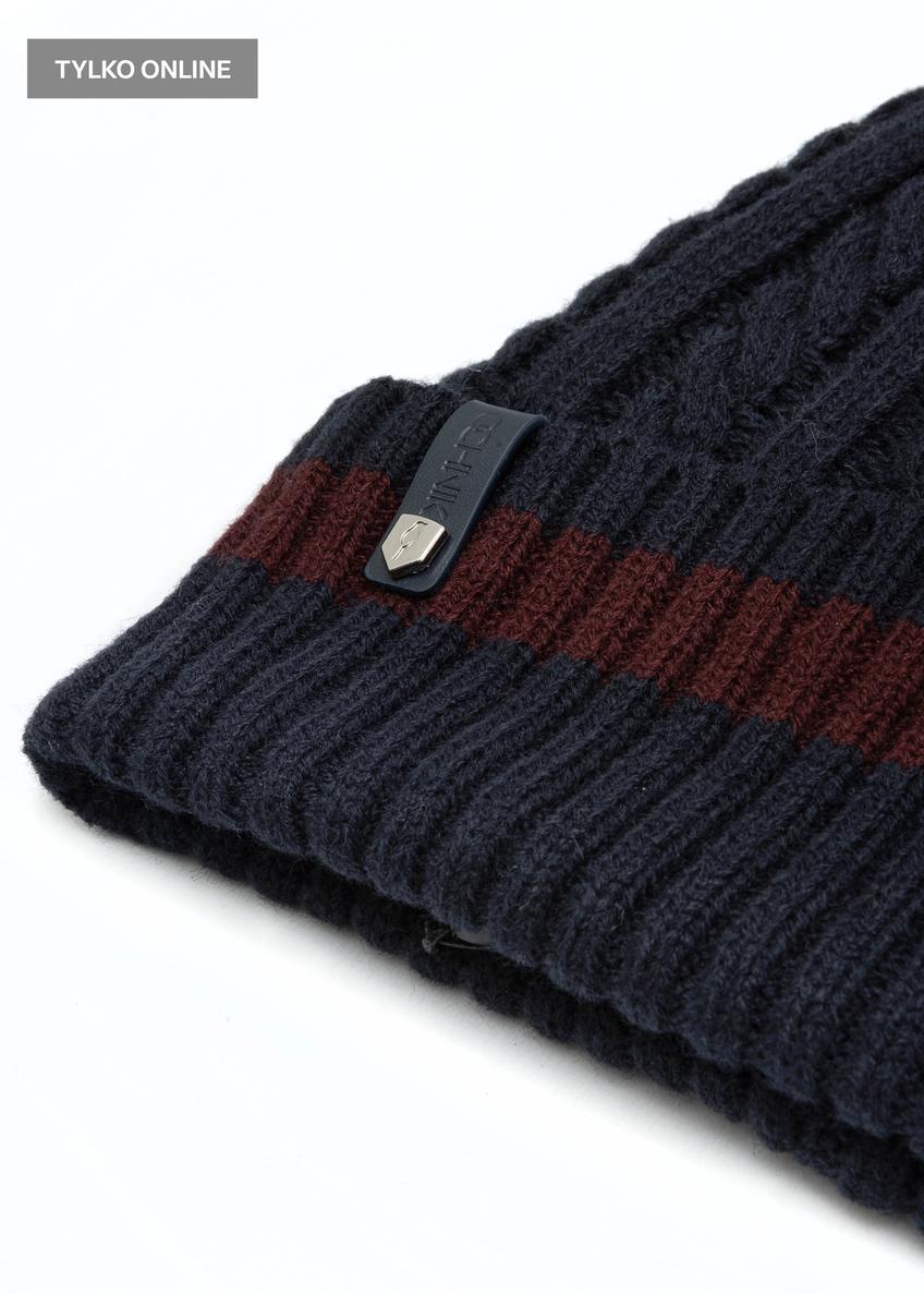 Navy blue men's cap CZAMT-0086-69(Z25)