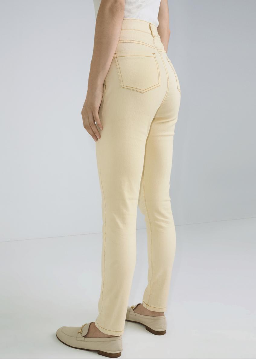 Cream denim pants for women JEADT-0005-11(W22)