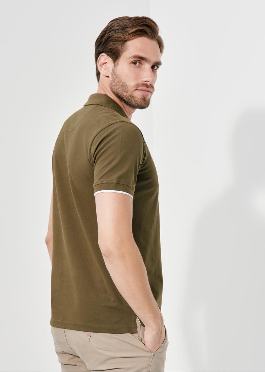 Men's khaki colored polo shirt POLMT-0045A-54(W24)