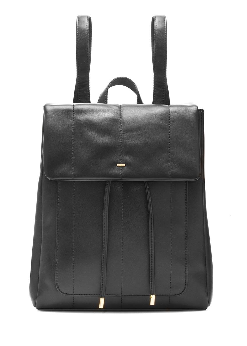 Black elegant women's backpack TOREC-1105-99(Z25), front product view on white background.
