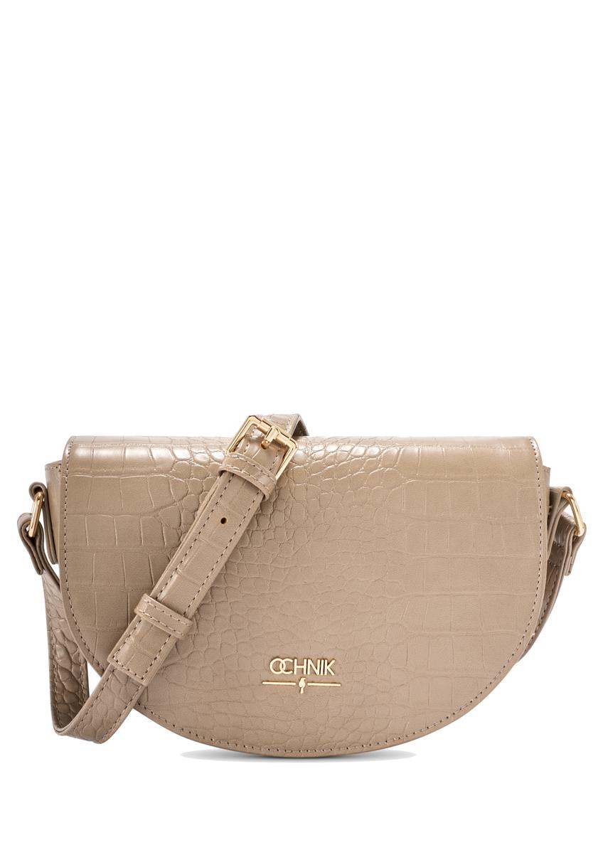Beige semi-circular women's messenger bag TOREC-1184-1D(W26)