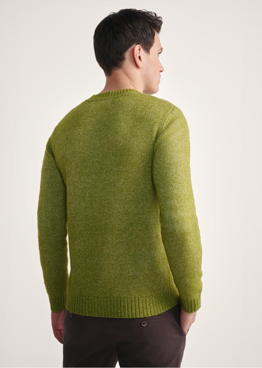 Lime green men's wool blend sweater SWEMT-0170-84(Z25)