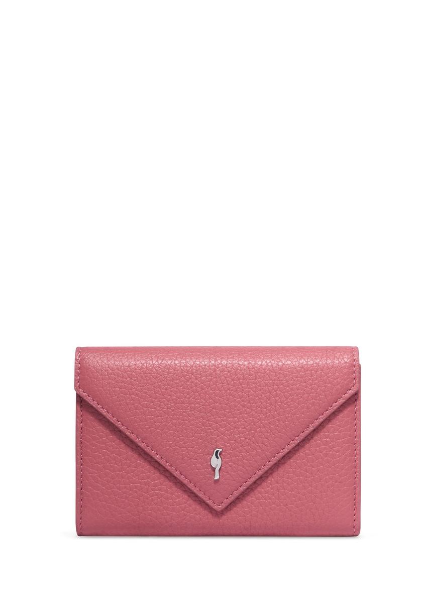 Pink small women's wallet PORES-1017-5B(Z26) - front product view, on white background.