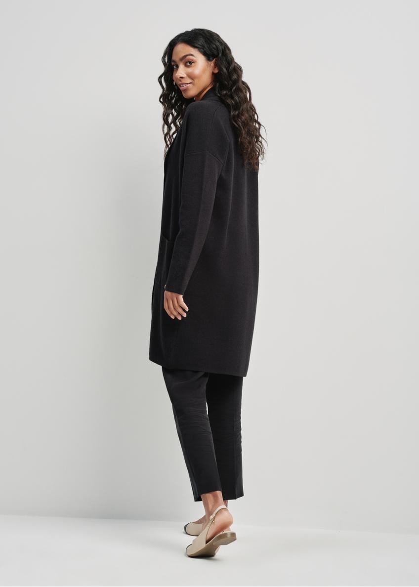 Black women's basic cardigan KARDT-0041-99(W25)