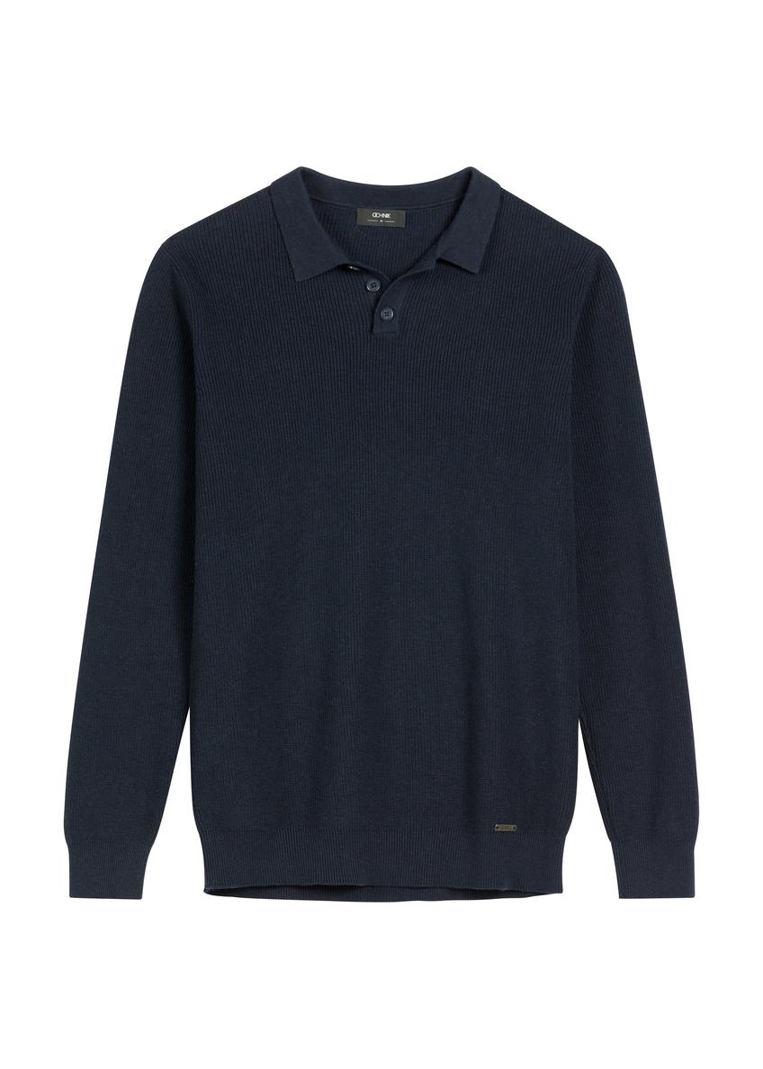 Navy blue cotton men's sweater SWEMT-0188-7E(W26)