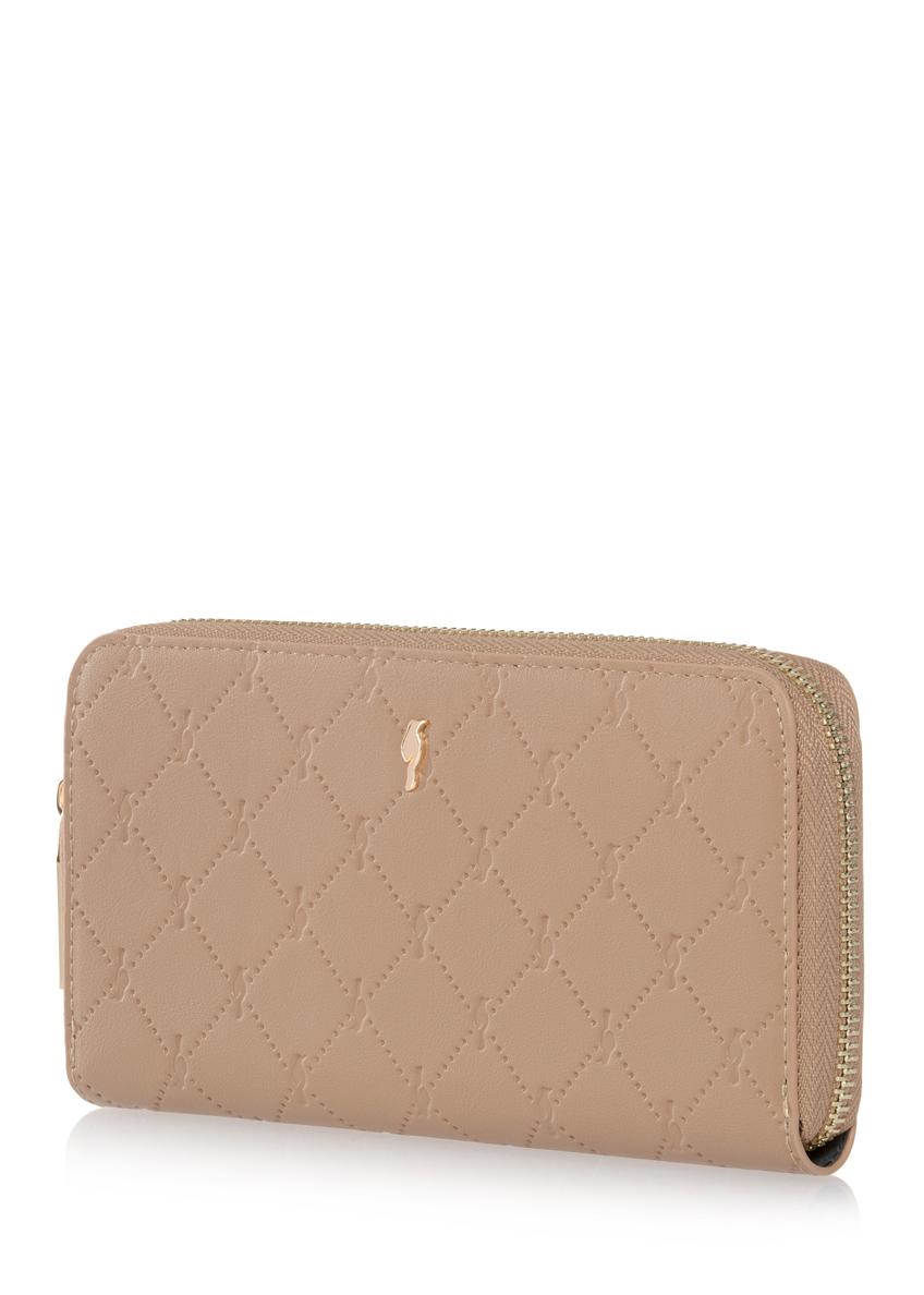 Large beige ladies wallet with embossing POREC-0350-81(Z24)