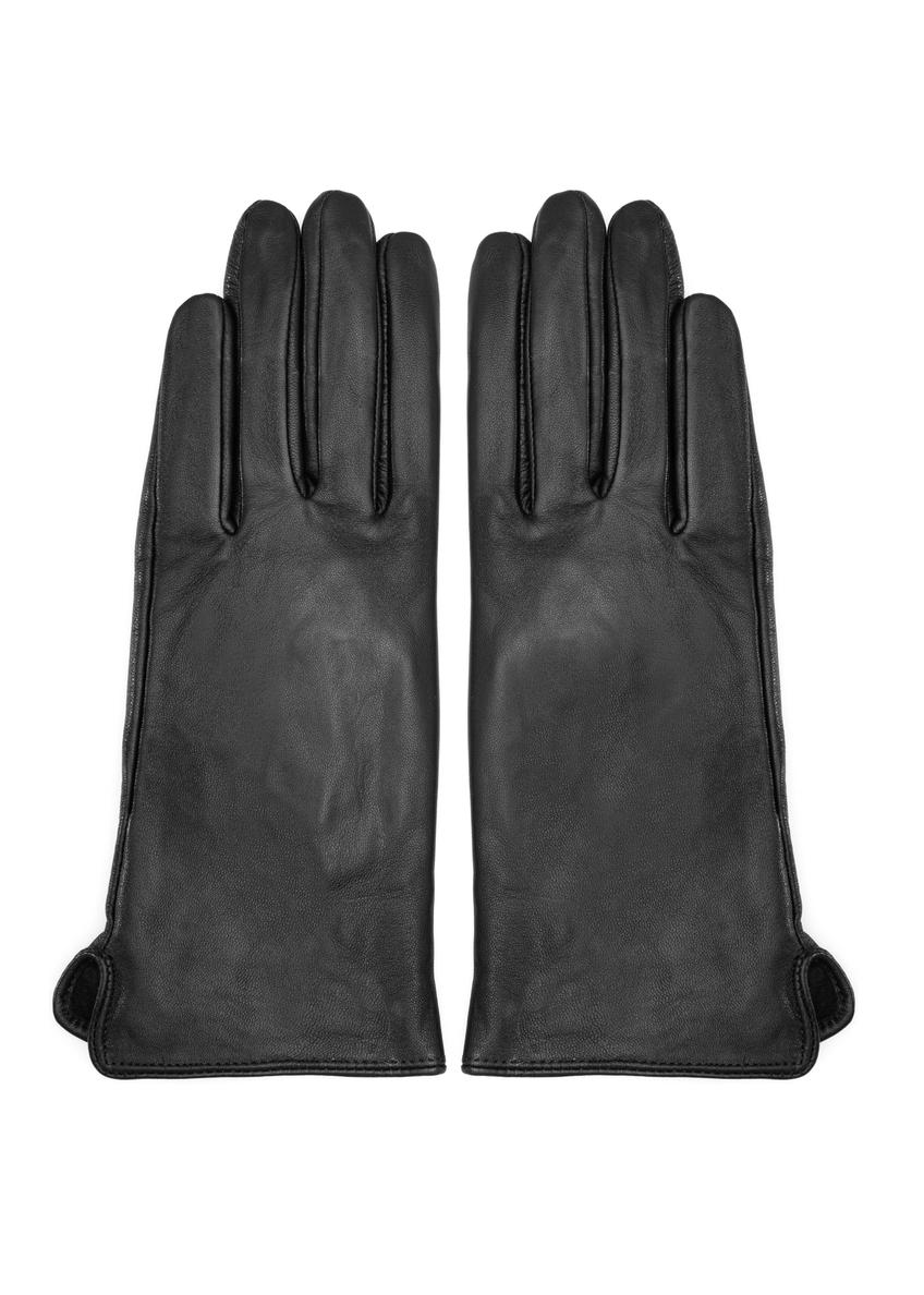 Women's brown leather gloves REKDS-0001A-89(Z25)