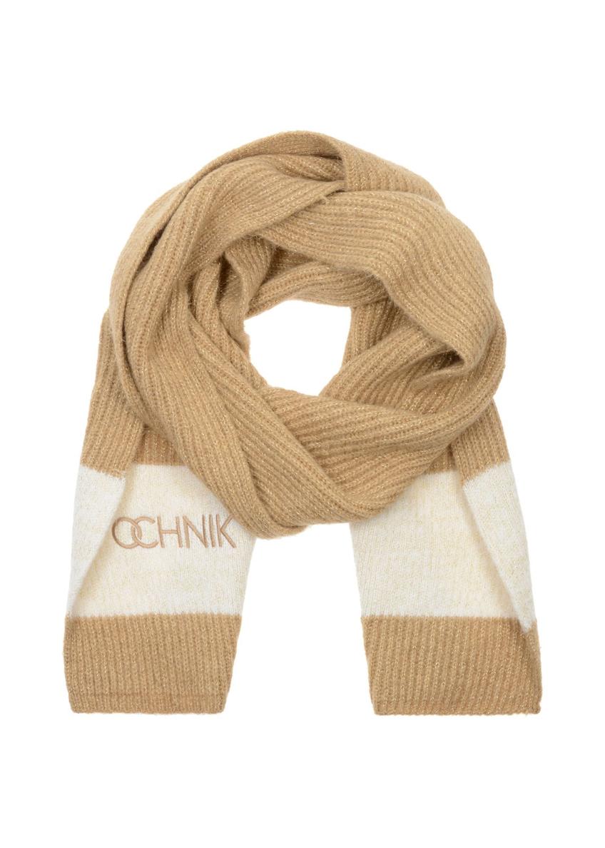 Beige women's scarf with OCHNIK logo SZADT-0125A-81(Z24)