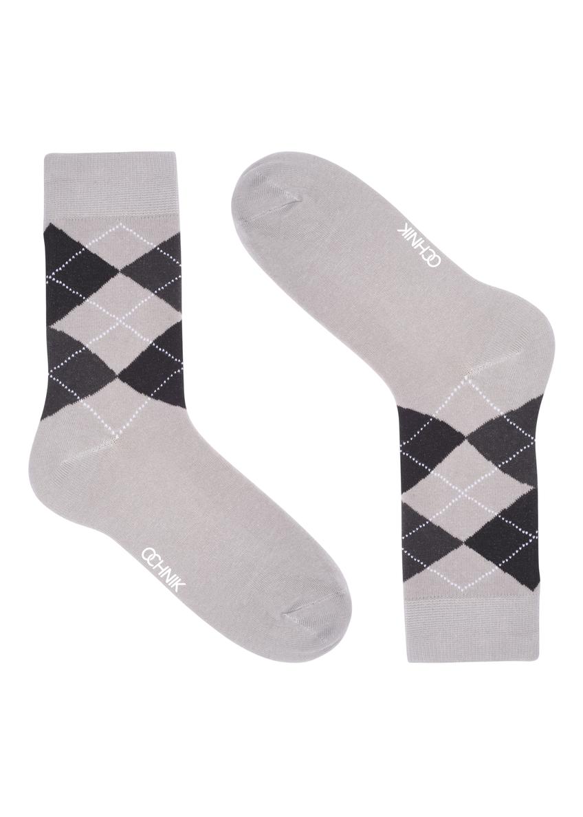 Men's long socks with pattern SKAMT-0197-9B(Z26), product view from the front on a white background.