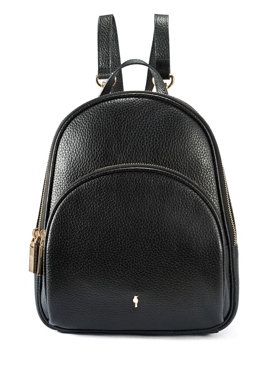 Black leather women's backpack TORES-1123D-99(Z25)