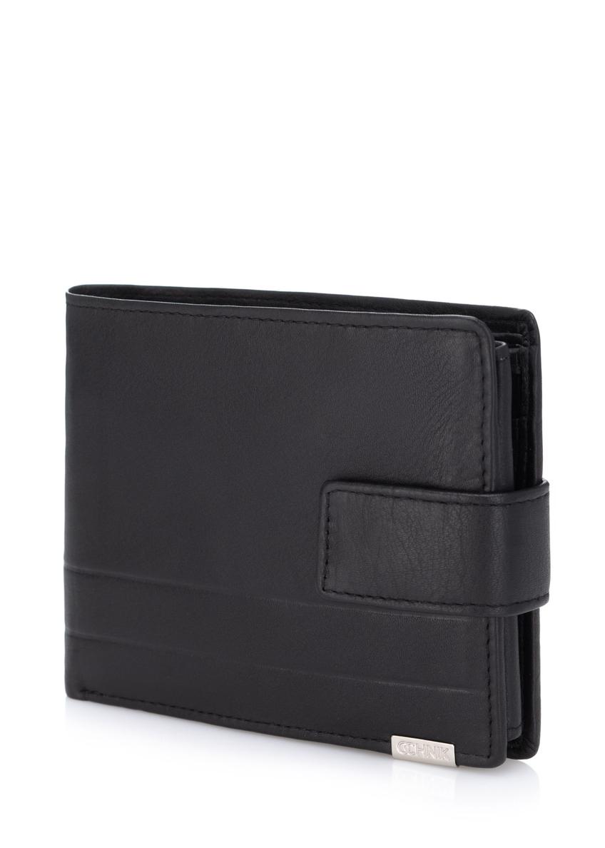 Black men's leather wallet PORMS-0144B-99(Z25)