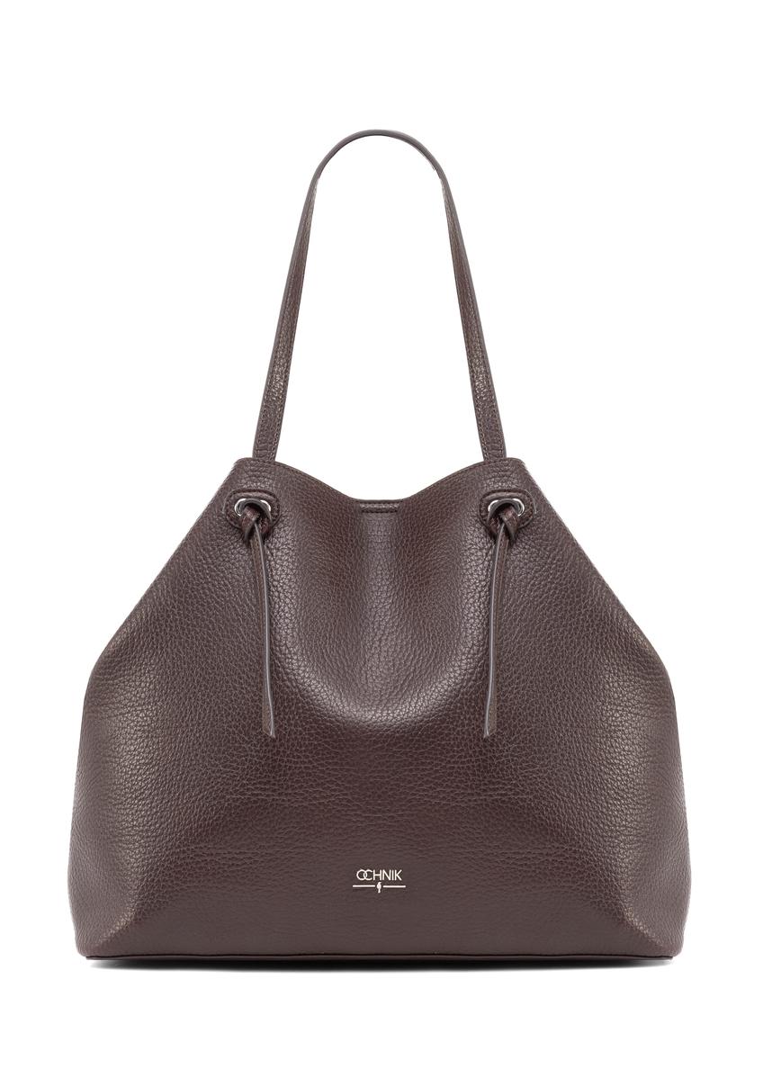 Large brown shopper bag TOREC-0995A-89(Z25)