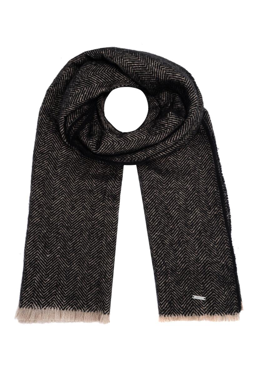 Women's winter herringbone scarf SZADT-0210-99(Z25) - front product view on white background.