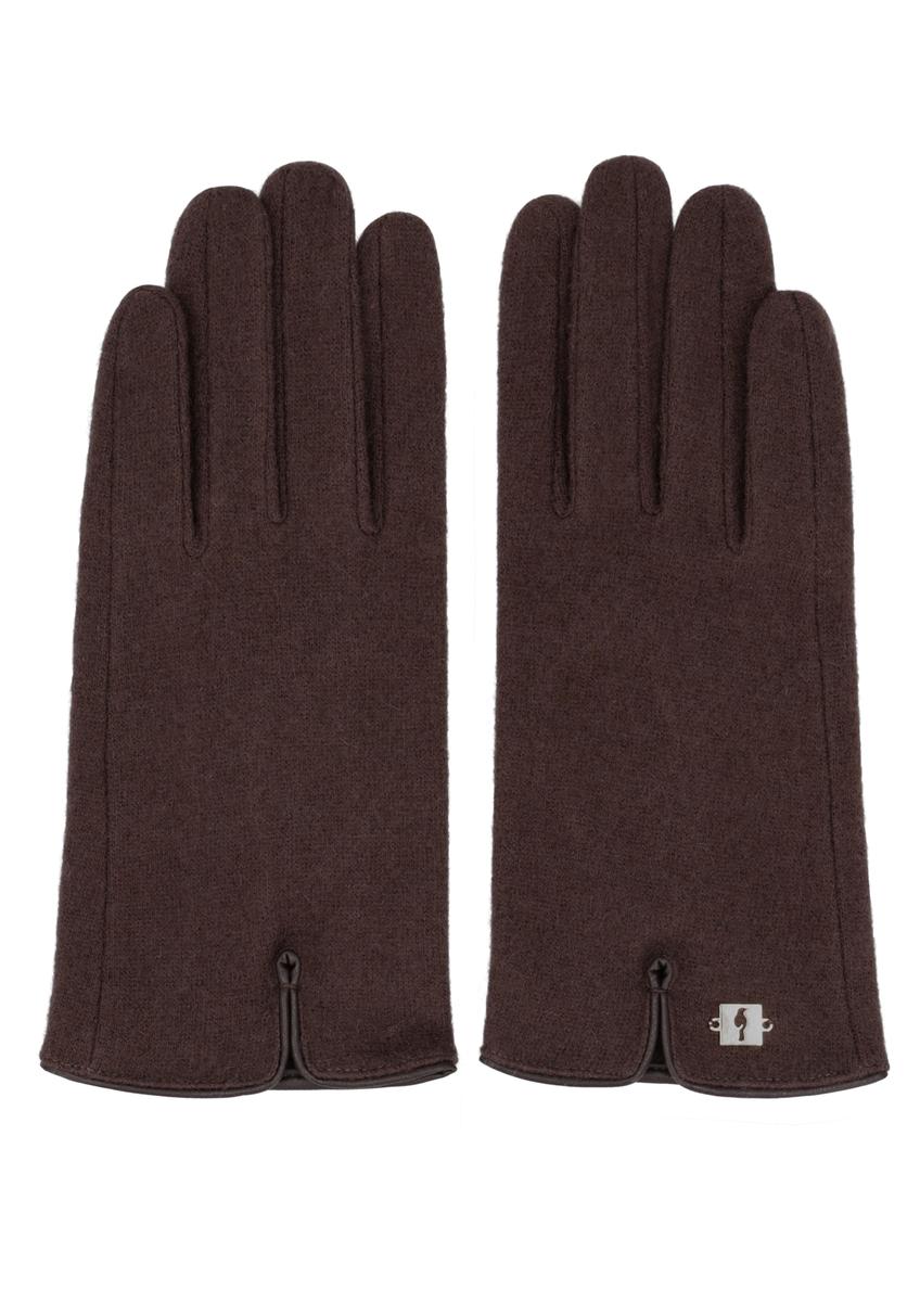 Dark brown woolen women's gloves REKDT-0027A-1I(Z26)