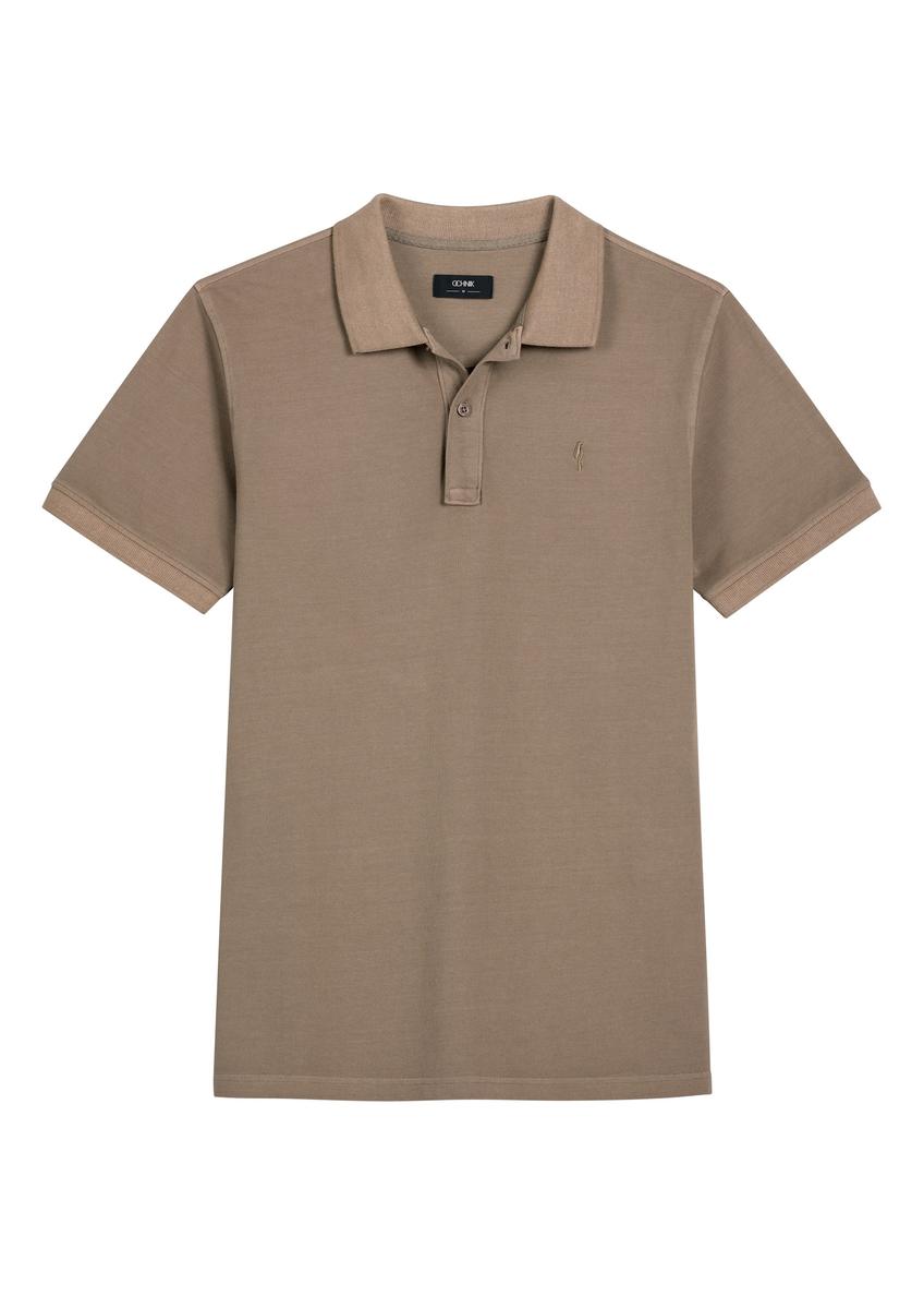 Men's camel polo shirt POLMT-0055A-1D(W26)