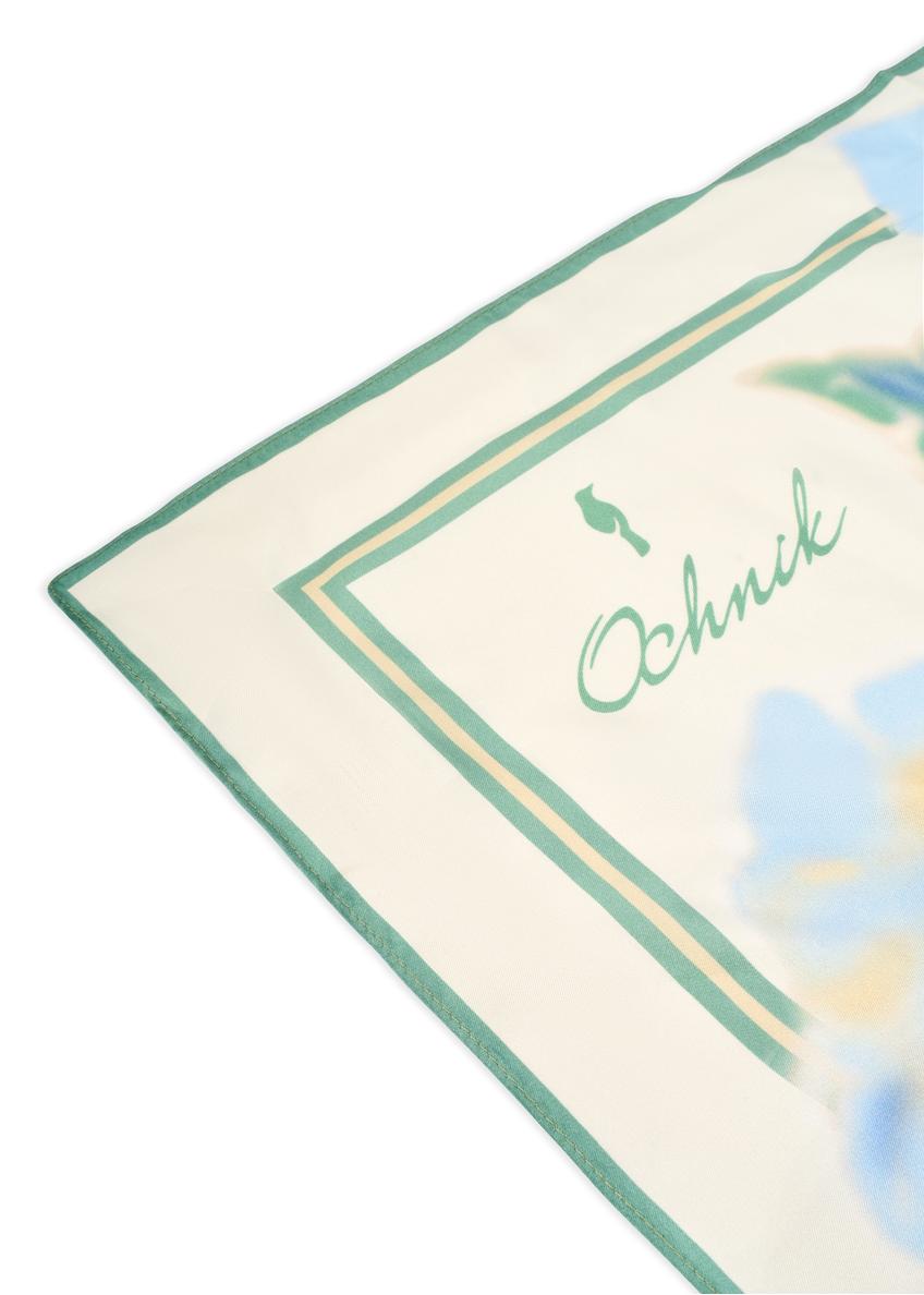 Cream women's silk scarf SZADT-0188-7B(W26)