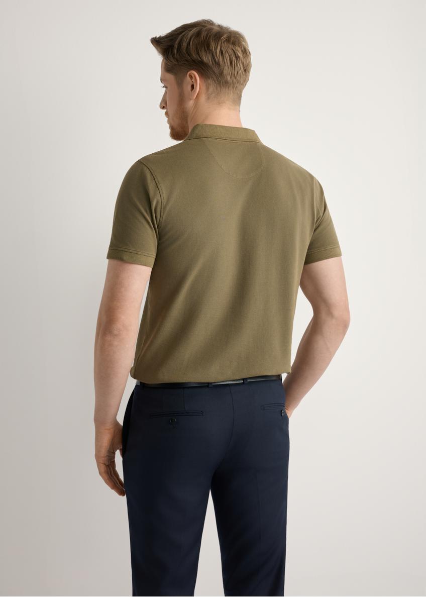 Men's khaki polo shirt POLMT-0055A-8D(W26)
