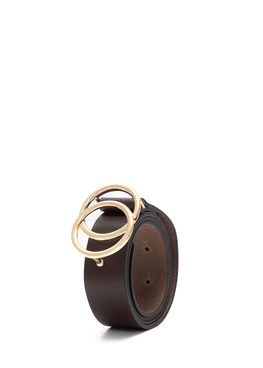 Brown leather women's belt PASDS-0172E-90(Z25)