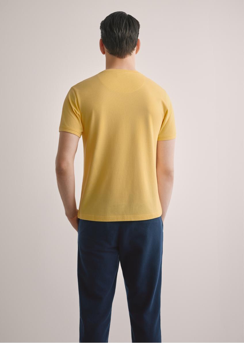 Men's yellow cotton t-shirt TSHMT-0136-2B(W26)