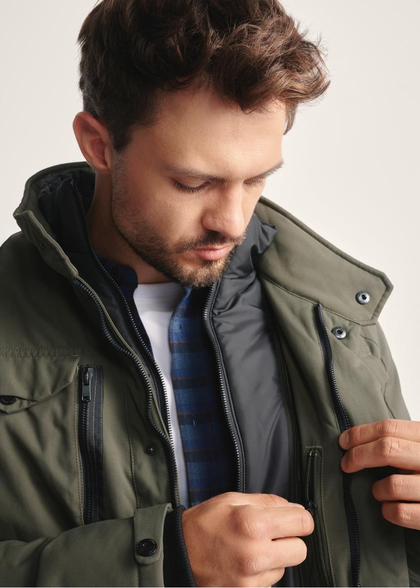 Men's olive transitional jacket KURMT-0392-57(Z25)