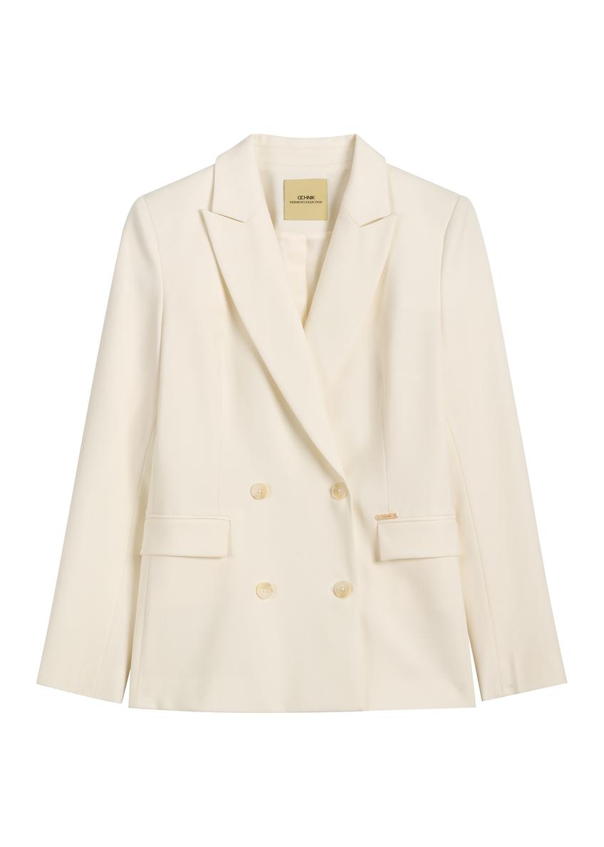 Women's white wool jacket ZAKDT-0045-0B(W26)