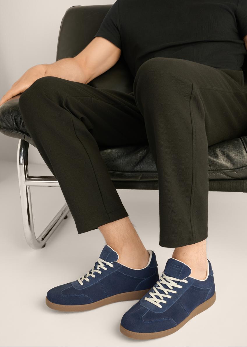 Navy blue suede men's sports shoes BUTYM-0567-7D(Z26)