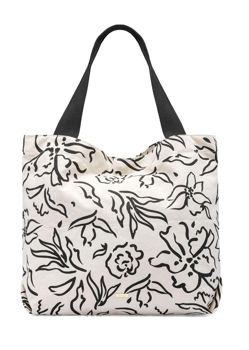 Women's fabric handbag with flowers TOREN-0289A-98(W25)