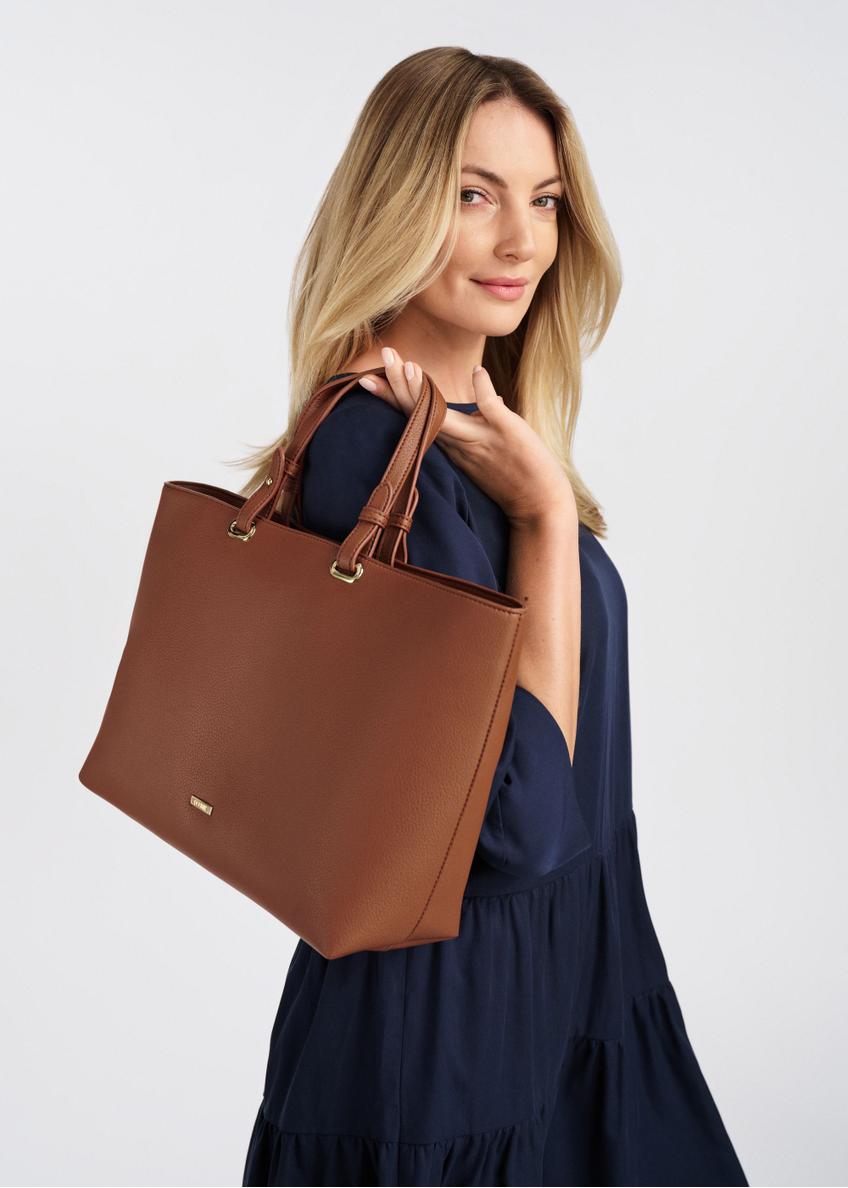 Brown women's shopper bag TOREC-1020-89(W25)