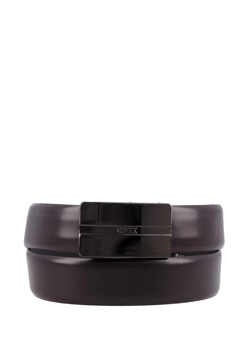 Men's brown leather belt PASMS-0291-1I(Z26)