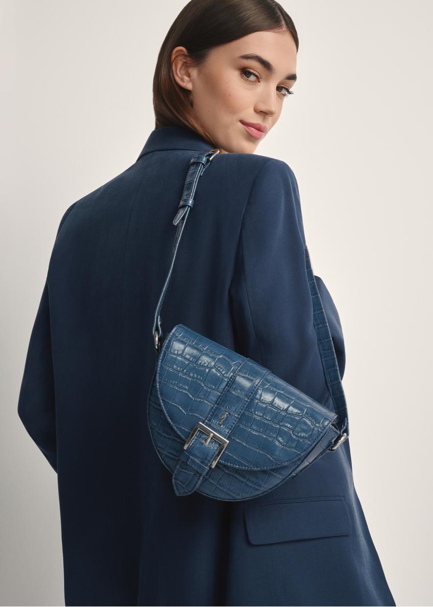 Navy blue croco leather handbag TORES-0707F-7D(W26)