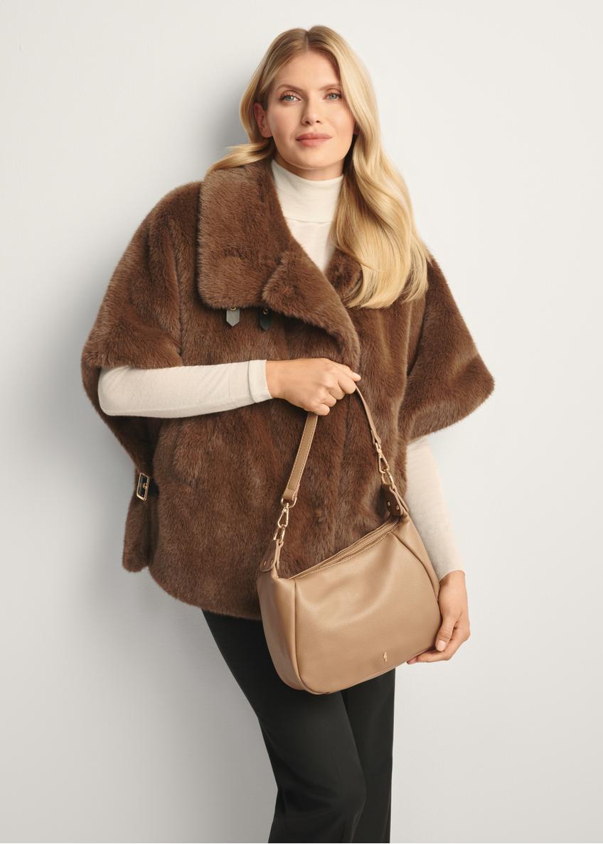 Camel-colored shopper shoulder bag TOREC-0885B-81(Z25)